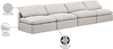 Indulge Cream Linen Textured Fabric Modular Sofa 141Cream-S4 Meridian Furniture