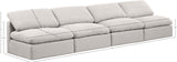 Indulge Cream Linen Textured Fabric Modular Sofa 141Cream-S4 Meridian Furniture