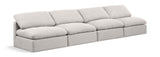 Indulge Cream Linen Textured Fabric Modular Sofa 141Cream-S4 Meridian Furniture