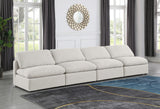 Indulge Cream Linen Textured Fabric Modular Sofa 141Cream-S4 Meridian Furniture