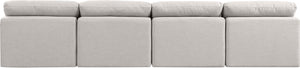 Indulge Cream Linen Textured Fabric Modular Sofa 141Cream-S4 Meridian Furniture