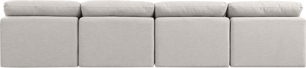 Indulge Cream Linen Textured Fabric Modular Sofa 141Cream-S4 Meridian Furniture