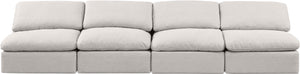 Indulge Cream Linen Textured Fabric Modular Sofa 141Cream-S4 Meridian Furniture