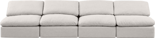Indulge Cream Linen Textured Fabric Modular Sofa 141Cream-S4 Meridian Furniture