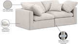 Indulge Cream Linen Textured Fabric Modular Sofa 141Cream-S70 Meridian Furniture