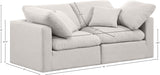 Indulge Cream Linen Textured Fabric Modular Sofa 141Cream-S70 Meridian Furniture