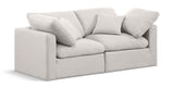 Indulge Cream Linen Textured Fabric Modular Sofa 141Cream-S70 Meridian Furniture