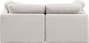 Indulge Cream Linen Textured Fabric Modular Sofa 141Cream-S70 Meridian Furniture