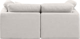 Indulge Cream Linen Textured Fabric Modular Sofa 141Cream-S70 Meridian Furniture