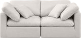 Indulge Cream Linen Textured Fabric Modular Sofa 141Cream-S70 Meridian Furniture