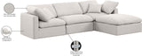 Indulge Cream Linen Textured Fabric Modular Sectional 141Cream-Sec4A Meridian Furniture