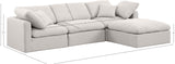 Indulge Cream Linen Textured Fabric Modular Sectional 141Cream-Sec4A Meridian Furniture