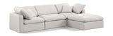 Indulge Cream Linen Textured Fabric Modular Sectional 141Cream-Sec4A Meridian Furniture