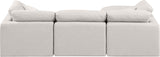 Indulge Cream Linen Textured Fabric Modular Sectional 141Cream-Sec4A Meridian Furniture