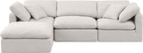 Indulge Cream Linen Textured Fabric Modular Sectional 141Cream-Sec4A Meridian Furniture