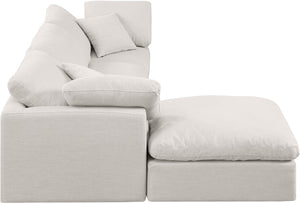 Indulge Cream Linen Textured Fabric Modular Sectional 141Cream-Sec4A Meridian Furniture