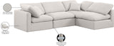 Indulge Cream Linen Textured Fabric Modular Sectional 141Cream-Sec4B Meridian Furniture