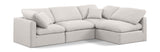 Indulge Cream Linen Textured Fabric Modular Sectional 141Cream-Sec4B Meridian Furniture