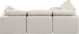 Indulge Cream Linen Textured Fabric Modular Sectional 141Cream-Sec4B Meridian Furniture