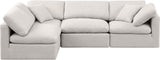 Indulge Cream Linen Textured Fabric Modular Sectional 141Cream-Sec4B Meridian Furniture