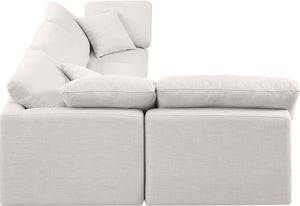 Indulge Cream Linen Textured Fabric Modular Sectional 141Cream-Sec4B Meridian Furniture