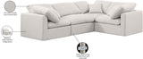 Indulge Cream Linen Textured Fabric Modular Sectional 141Cream-Sec4C Meridian Furniture