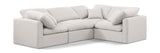 Indulge Cream Linen Textured Fabric Modular Sectional 141Cream-Sec4C Meridian Furniture