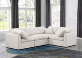 Indulge Cream Linen Textured Fabric Modular Sectional 141Cream-Sec4C Meridian Furniture