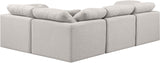 Indulge Cream Linen Textured Fabric Modular Sectional 141Cream-Sec4C Meridian Furniture