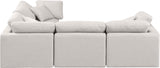 Indulge Cream Linen Textured Fabric Modular Sectional 141Cream-Sec4C Meridian Furniture