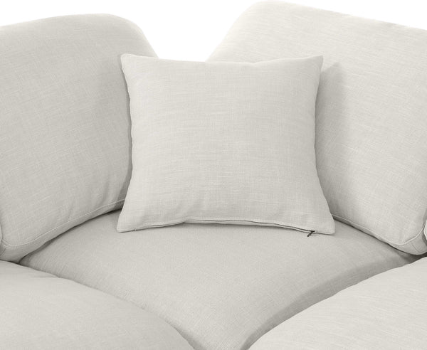 Indulge Cream Linen Textured Fabric Modular Sectional 141Cream-Sec4C Meridian Furniture