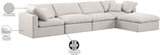 Indulge Cream Linen Textured Fabric Modular Sectional 141Cream-Sec5A Meridian Furniture