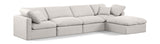 Indulge Cream Linen Textured Fabric Modular Sectional 141Cream-Sec5A Meridian Furniture