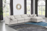 Indulge Cream Linen Textured Fabric Modular Sectional 141Cream-Sec5A Meridian Furniture