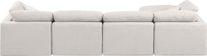 Indulge Cream Linen Textured Fabric Modular Sectional 141Cream-Sec5A Meridian Furniture