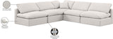 Indulge Cream Linen Textured Fabric Modular Sectional 141Cream-Sec5B Meridian Furniture