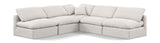 Indulge Cream Linen Textured Fabric Modular Sectional 141Cream-Sec5B Meridian Furniture