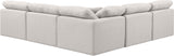 Indulge Cream Linen Textured Fabric Modular Sectional 141Cream-Sec5B Meridian Furniture