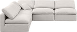 Indulge Cream Linen Textured Fabric Modular Sectional 141Cream-Sec5B Meridian Furniture