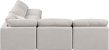 Indulge Cream Linen Textured Fabric Modular Sectional 141Cream-Sec5B Meridian Furniture