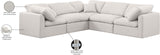 Indulge Cream Linen Textured Fabric Modular Sectional 141Cream-Sec5C Meridian Furniture