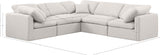 Indulge Cream Linen Textured Fabric Modular Sectional 141Cream-Sec5C Meridian Furniture