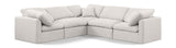 Indulge Cream Linen Textured Fabric Modular Sectional 141Cream-Sec5C Meridian Furniture