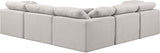 Indulge Cream Linen Textured Fabric Modular Sectional 141Cream-Sec5C Meridian Furniture