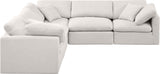 Indulge Cream Linen Textured Fabric Modular Sectional 141Cream-Sec5C Meridian Furniture