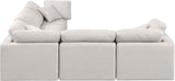 Indulge Cream Linen Textured Fabric Modular Sectional 141Cream-Sec5C Meridian Furniture