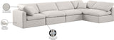 Indulge Cream Linen Textured Fabric Modular Sectional 141Cream-Sec5D Meridian Furniture