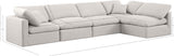 Indulge Cream Linen Textured Fabric Modular Sectional 141Cream-Sec5D Meridian Furniture