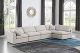 Indulge Cream Linen Textured Fabric Modular Sectional 141Cream-Sec5D Meridian Furniture