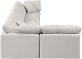 Indulge Cream Linen Textured Fabric Modular Sectional 141Cream-Sec5D Meridian Furniture